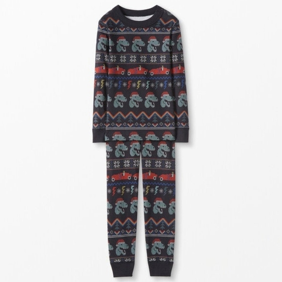 Hanna Andersson Other - Hanna Andersson Dinosaur Santa Christmas Pajamas Set Size 6-7